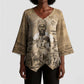 Mansa Musa Kimono Sleeve Blouse Sepia Map Historic Pilgrimage Empire Expedition 1324 African Royalty Legacy - African Pride