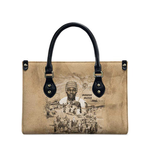 Mansa Musa Leather Bag Sepia Map Historic Pilgrimage Empire Expedition 1324 African Royalty Legacy - African Pride