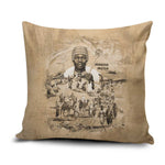 Mansa Musa Pillow Cover Sepia Map Historic Pilgrimage Empire Expedition 1324 African Royalty Legacy - African Pride