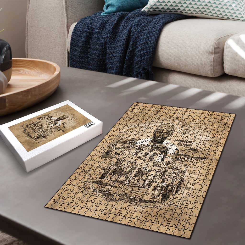 Mansa Musa Puzzle Sepia Map Historic Pilgrimage Empire Expedition 1324 African Royalty Legacy - African Pride