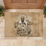 Mansa Musa Rubber Doormat Sepia Map Historic Pilgrimage Empire Expedition 1324 African Royalty Legacy - African Pride