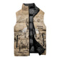 Mansa Musa Sleeveless Puffer Jacket Sepia Map Historic Pilgrimage Empire Expedition 1324 African Royalty Legacy - African Pride