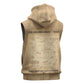 Mansa Musa Sleeveless Zip Hoodie Sepia Map Historic Pilgrimage Empire Expedition 1324 African Royalty Legacy - African Pride