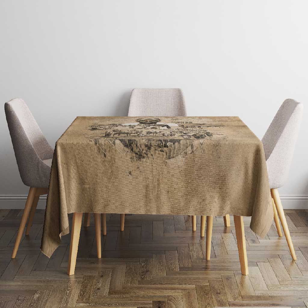 Mansa Musa Tablecloth Sepia Map Historic Pilgrimage Empire Expedition 1324 African Royalty Legacy - African Pride