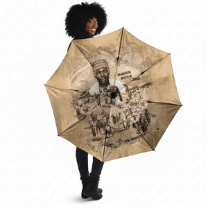 Mansa Musa Umbrella Sepia Map Historic Pilgrimage Empire Expedition 1324 African Royalty Legacy - African Pride