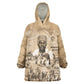 Mansa Musa Wearable Blanket Hoodie Sepia Map Historic Pilgrimage Empire Expedition 1324 African Royalty Legacy - African Pride