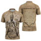 Mansa Musa Zipper Polo Shirt Sepia Map Historic Pilgrimage Empire Expedition 1324 African Royalty Legacy - African Pride