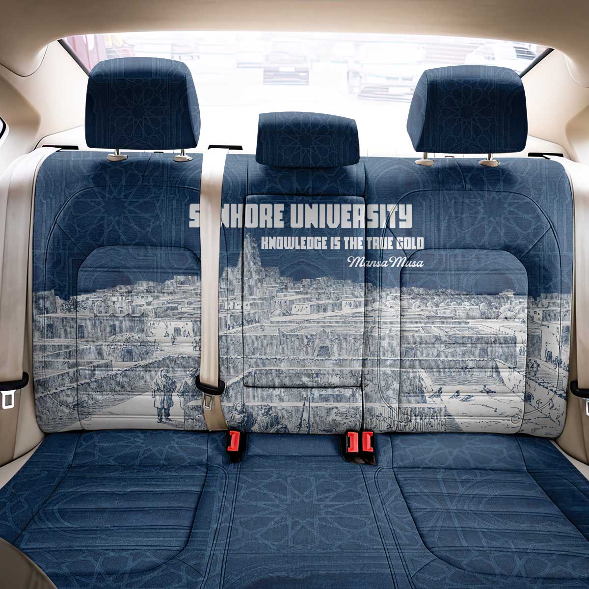 Mansa Musa Sankore University Back Car Seat Cover Knowledge is the True Gold - African Scholarly Legacy - African Pride