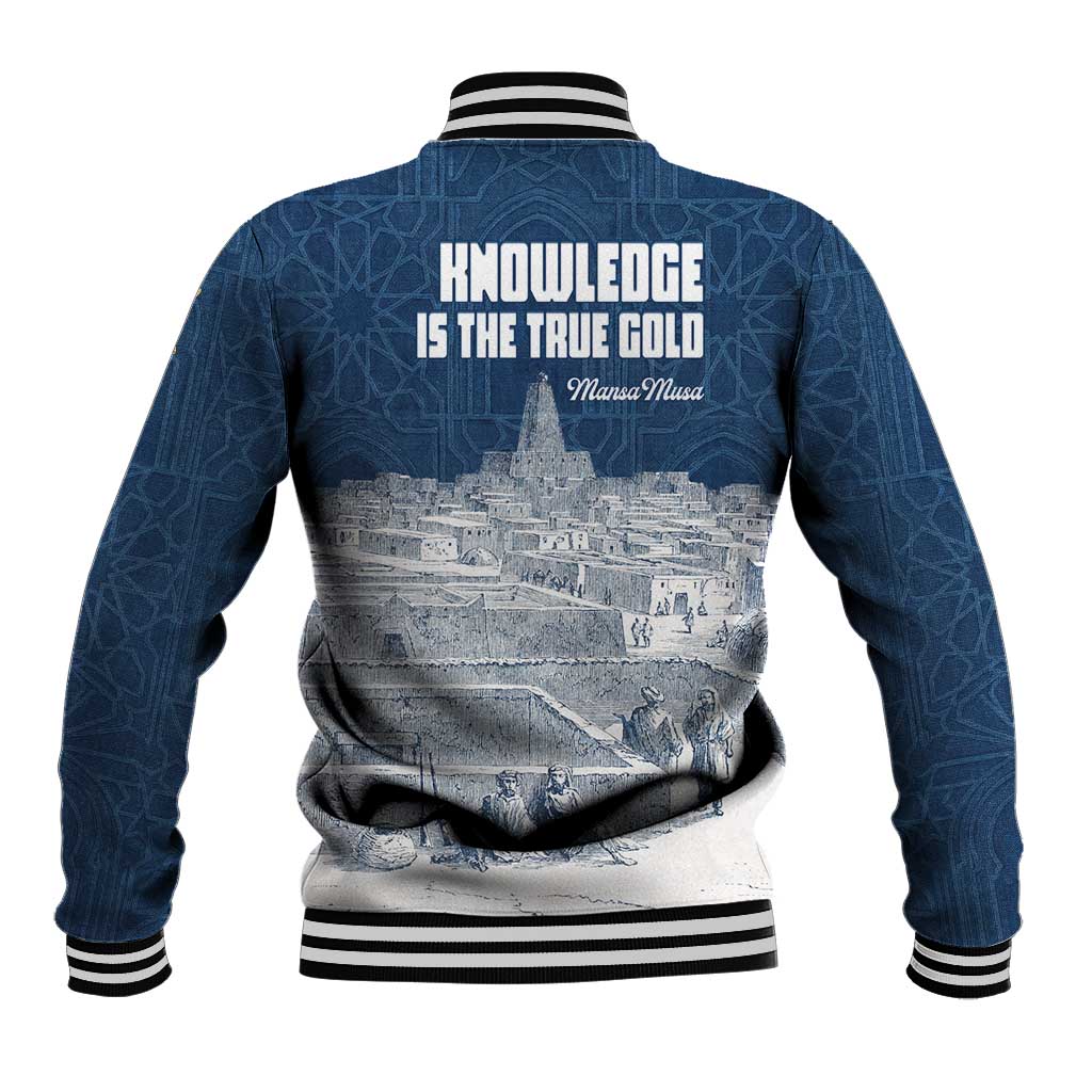 Mansa Musa Sankore University Baseball Jacket Knowledge is the True Gold - African Scholarly Legacy - African Pride