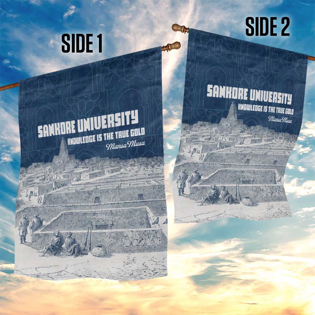 Mansa Musa Sankore University Garden Flag Knowledge is the True Gold - African Scholarly Legacy - African Pride