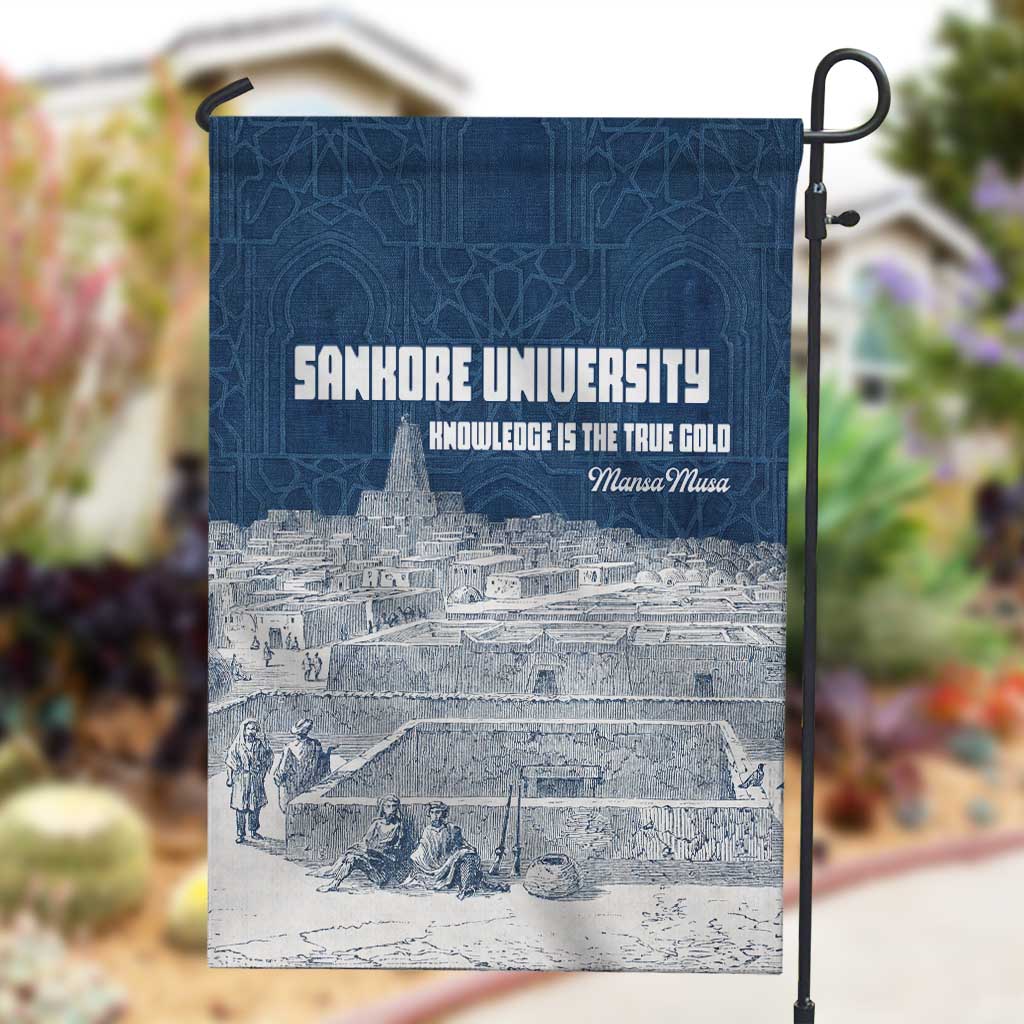 Mansa Musa Sankore University Garden Flag Knowledge is the True Gold - African Scholarly Legacy - African Pride