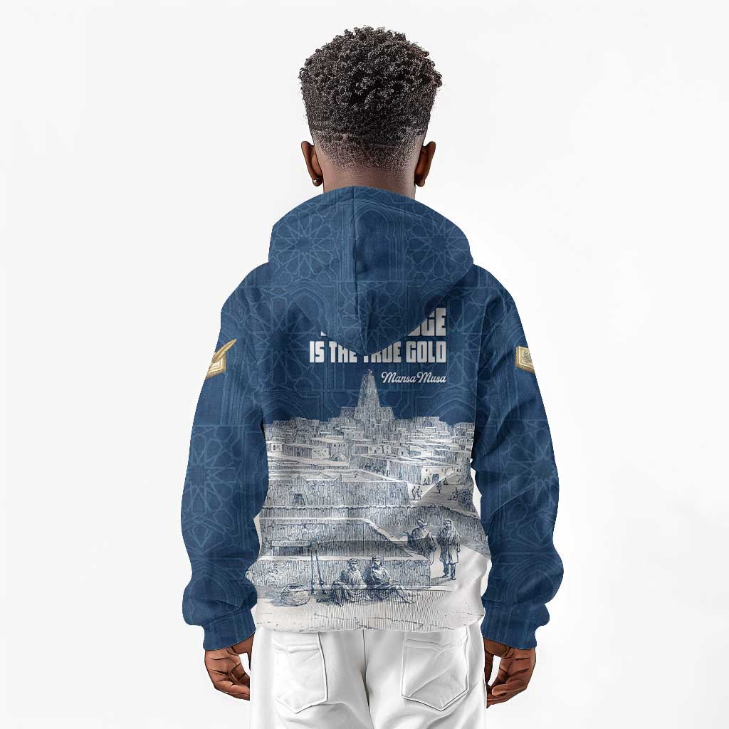 Mansa Musa Sankore University Kid Hoodie Knowledge is the True Gold - African Scholarly Legacy - African Pride