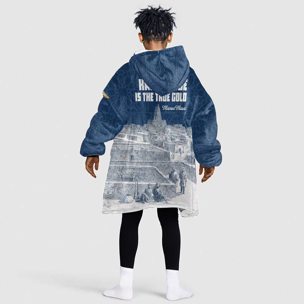 Mansa Musa Sankore University Kid Wearable Blanket Hoodie Knowledge is the True Gold - African Scholarly Legacy - African Pride