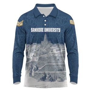 Mansa Musa Sankore University Long Sleeve Polo Shirt Knowledge is the True Gold - African Scholarly Legacy - African Pride