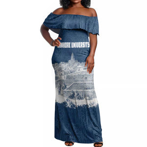 Mansa Musa Sankore University Off Shoulder Maxi Dress Knowledge is the True Gold - African Scholarly Legacy - African Pride