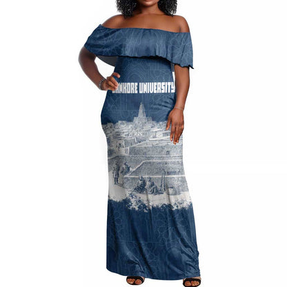 Mansa Musa Sankore University Off Shoulder Maxi Dress Knowledge is the True Gold - African Scholarly Legacy - African Pride