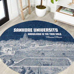 Mansa Musa Sankore University Round Carpet Knowledge is the True Gold - African Scholarly Legacy - African Pride