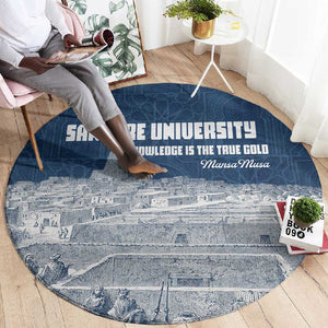 Mansa Musa Sankore University Round Carpet Knowledge is the True Gold - African Scholarly Legacy - African Pride