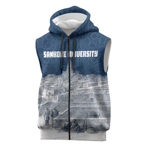 Mansa Musa Sankore University Sleeveless Zip Hoodie Knowledge is the True Gold - African Scholarly Legacy - African Pride