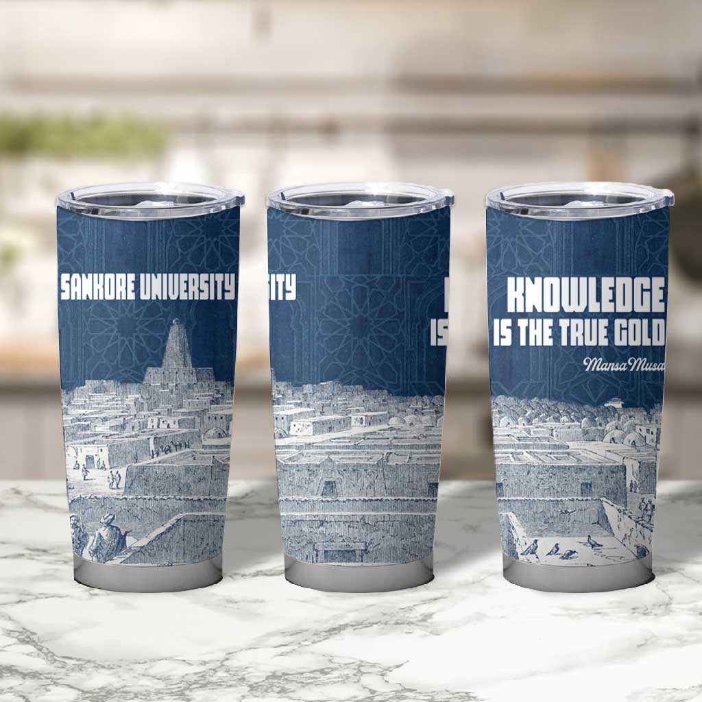 Mansa Musa Sankore University Tumbler Cup Knowledge is the True Gold - African Scholarly Legacy - African Pride