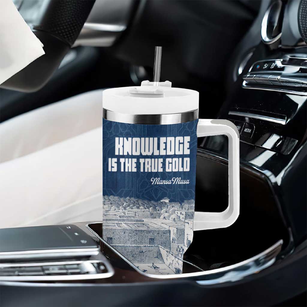 Mansa Musa Sankore University Tumbler With Handle Knowledge is the True Gold - African Scholarly Legacy - African Pride