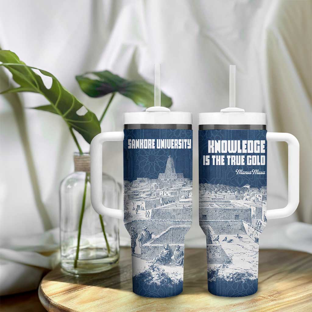Mansa Musa Sankore University Tumbler With Handle Knowledge is the True Gold - African Scholarly Legacy - African Pride
