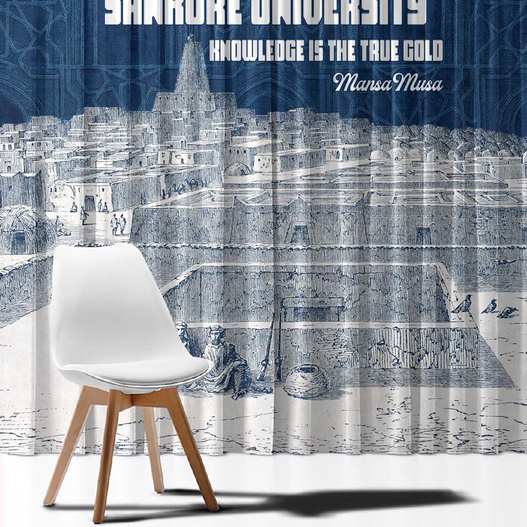 Mansa Musa Sankore University Window Curtain Knowledge is the True Gold - African Scholarly Legacy - African Pride