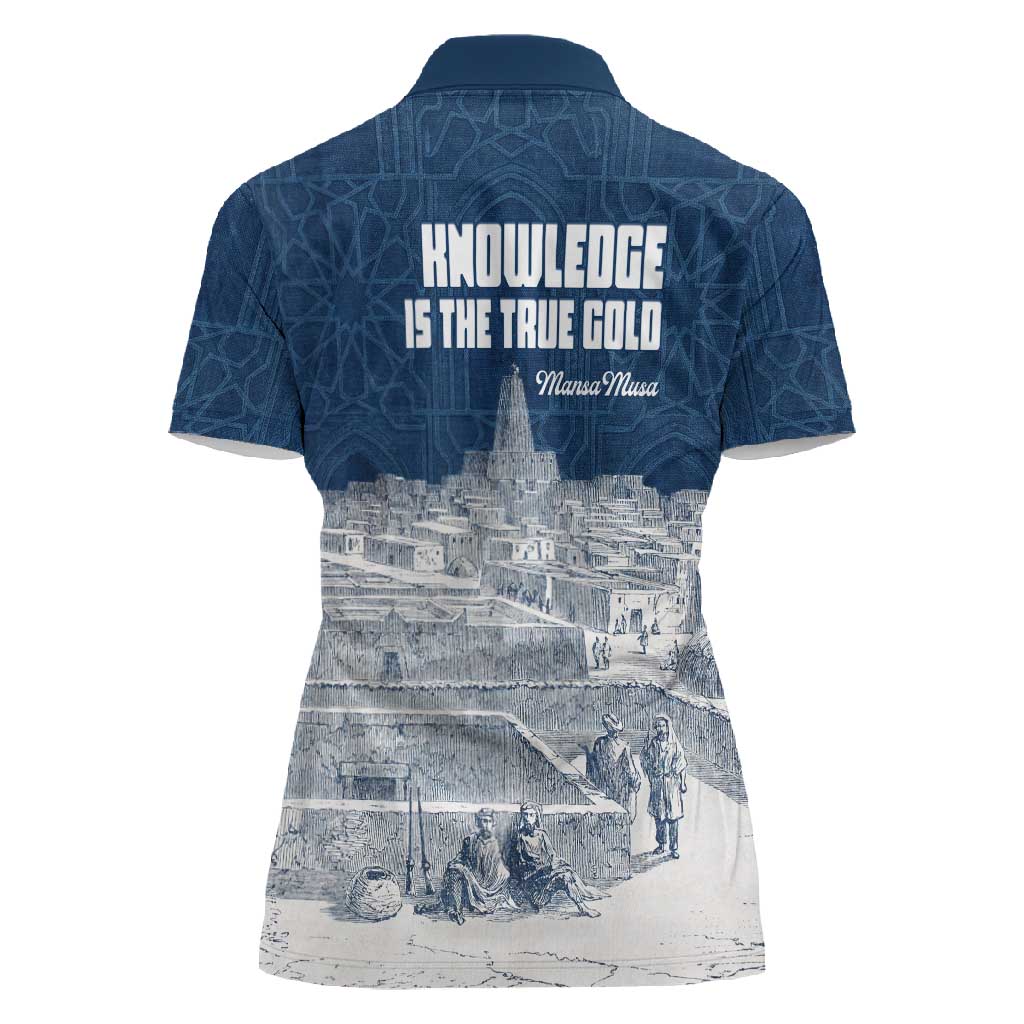 Mansa Musa Sankore University Women Polo Shirt Knowledge is the True Gold - African Scholarly Legacy - African Pride