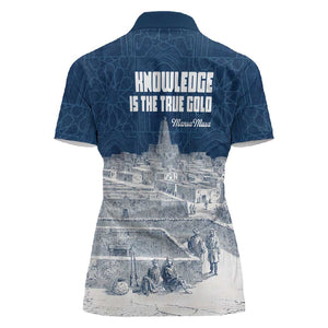 Mansa Musa Sankore University Women Polo Shirt Knowledge is the True Gold - African Scholarly Legacy - African Pride