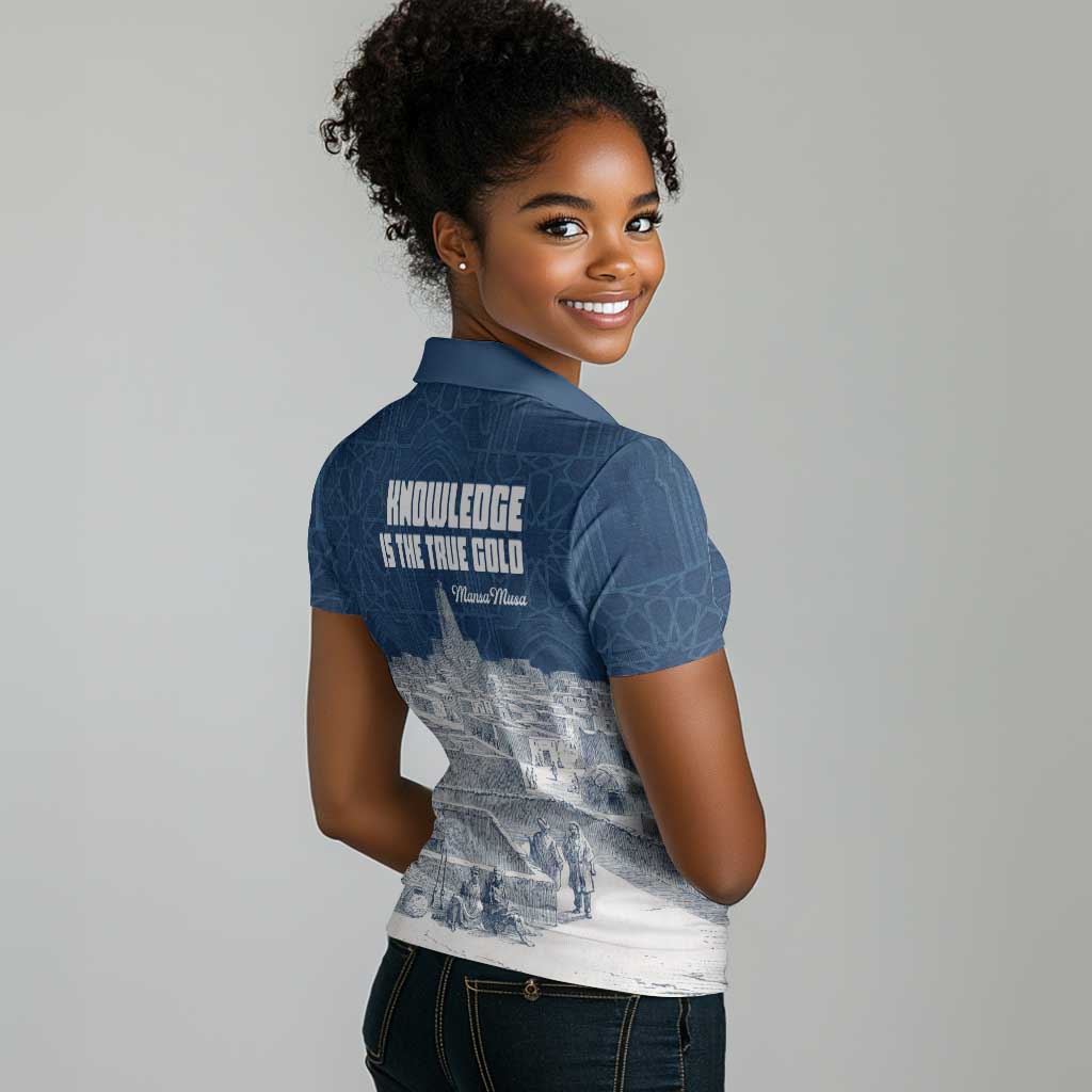 Mansa Musa Sankore University Women Polo Shirt Knowledge is the True Gold - African Scholarly Legacy - African Pride