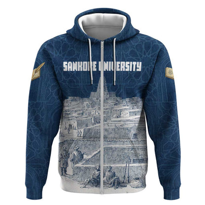 Mansa Musa Sankore University Zip Hoodie Knowledge is the True Gold - African Scholarly Legacy - African Pride
