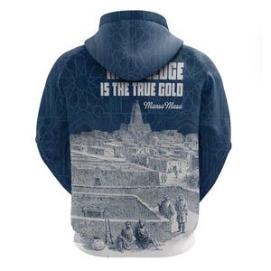 Mansa Musa Sankore University Zip Hoodie Knowledge is the True Gold - African Scholarly Legacy - African Pride