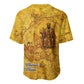 Mansa Musa Baseball Jersey Golden Legacy Theme Ancient Map Regal Portrait of Mali Emperor Timbuktu - African Pride