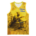 Mansa Musa Basketball Jersey Golden Legacy Theme Ancient Map Regal Portrait of Mali Emperor Timbuktu - African Pride