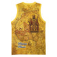Mansa Musa Basketball Jersey Golden Legacy Theme Ancient Map Regal Portrait of Mali Emperor Timbuktu - African Pride