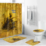 Mansa Musa Bathroom Set Golden Legacy Theme Ancient Map Regal Portrait of Mali Emperor Timbuktu - African Pride