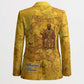 Mansa Musa Blazer Golden Legacy Theme Ancient Map Regal Portrait of Mali Emperor Timbuktu - African Pride