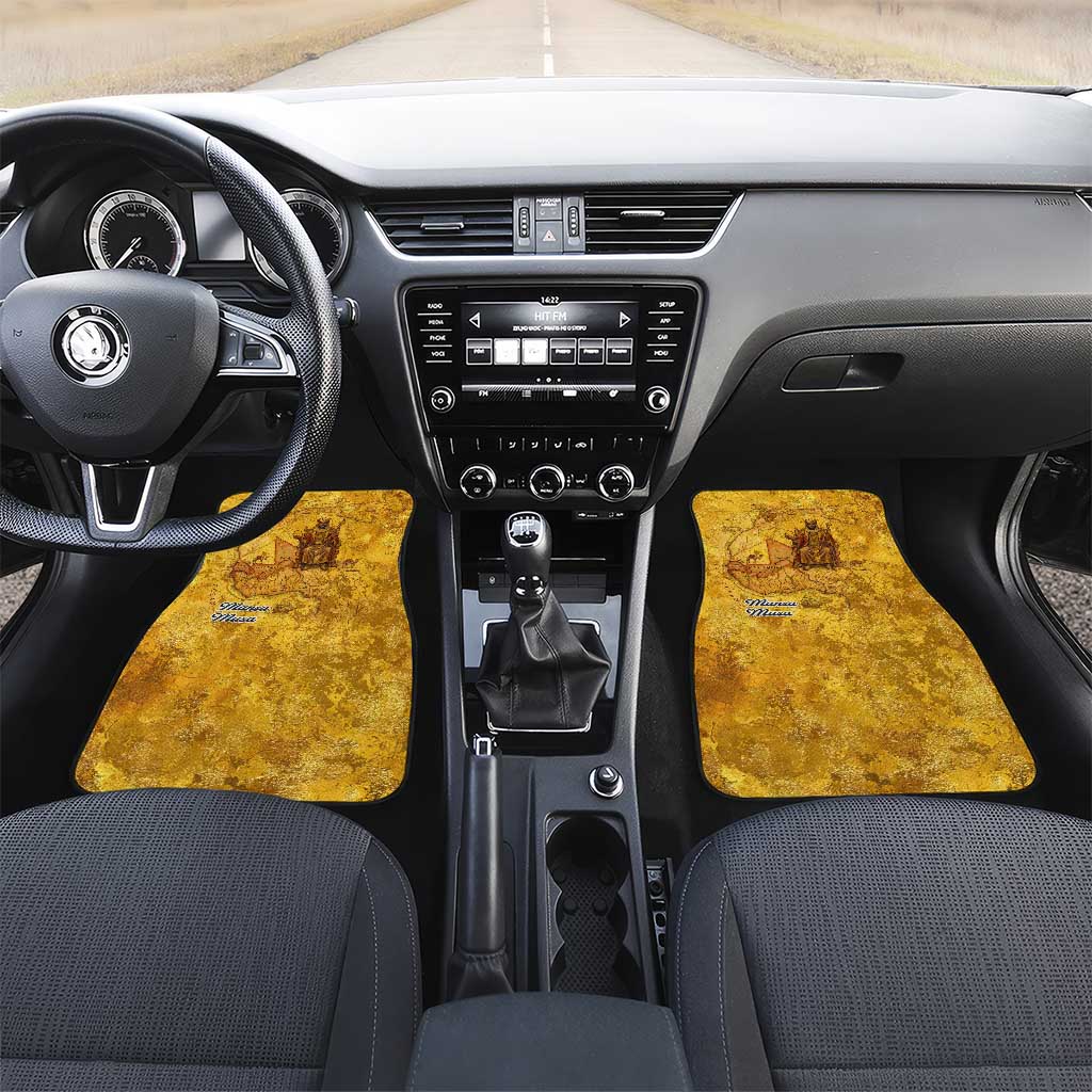 Mansa Musa Car Mats Golden Legacy Theme Ancient Map Regal Portrait of Mali Emperor Timbuktu - African Pride