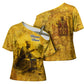 Mansa Musa Cross Shoulder Shirt Golden Legacy Theme Ancient Map Regal Portrait of Mali Emperor Timbuktu - African Pride