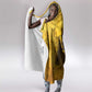 Mansa Musa Hooded Blanket Golden Legacy Theme Ancient Map Regal Portrait of Mali Emperor Timbuktu - African Pride