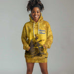 Mansa Musa Hoodie Dress Golden Legacy Theme Ancient Map Regal Portrait of Mali Emperor Timbuktu - African Pride