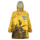 Mansa Musa Kid Wearable Blanket Hoodie Golden Legacy Theme Ancient Map Regal Portrait of Mali Emperor Timbuktu - African Pride