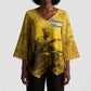 Mansa Musa Kimono Sleeve Blouse Golden Legacy Theme Ancient Map Regal Portrait of Mali Emperor Timbuktu - African Pride