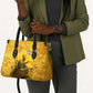 Mansa Musa Leather Bag Golden Legacy Theme Ancient Map Regal Portrait of Mali Emperor Timbuktu - African Pride