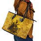 Mansa Musa Leather Tote Bag Golden Legacy Theme Ancient Map Regal Portrait of Mali Emperor Timbuktu - African Pride