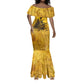 Mansa Musa Mermaid Dress Golden Legacy Theme Ancient Map Regal Portrait of Mali Emperor Timbuktu - African Pride