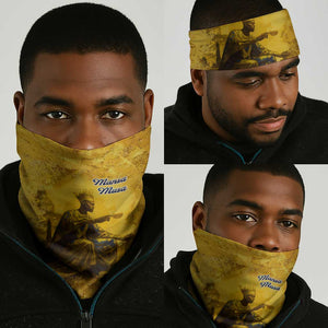 Mansa Musa Neck Gaiter Golden Legacy Theme Ancient Map Regal Portrait of Mali Emperor Timbuktu - African Pride