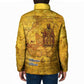 Mansa Musa Padded Jacket Golden Legacy Theme Ancient Map Regal Portrait of Mali Emperor Timbuktu - African Pride