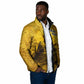 Mansa Musa Padded Jacket Golden Legacy Theme Ancient Map Regal Portrait of Mali Emperor Timbuktu - African Pride