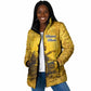 Mansa Musa Padded Jacket Golden Legacy Theme Ancient Map Regal Portrait of Mali Emperor Timbuktu - African Pride